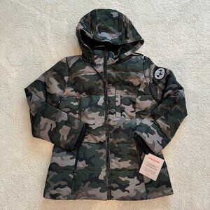 Arctic Expedition Horizontal Quilted Hybradown Down Coat Hunter Camo‎ XS